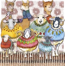 Emma Ball - Sheep in Sweaters - Greetings Card - Alpacas & Friends
